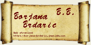 Borjana Brdarić vizit kartica